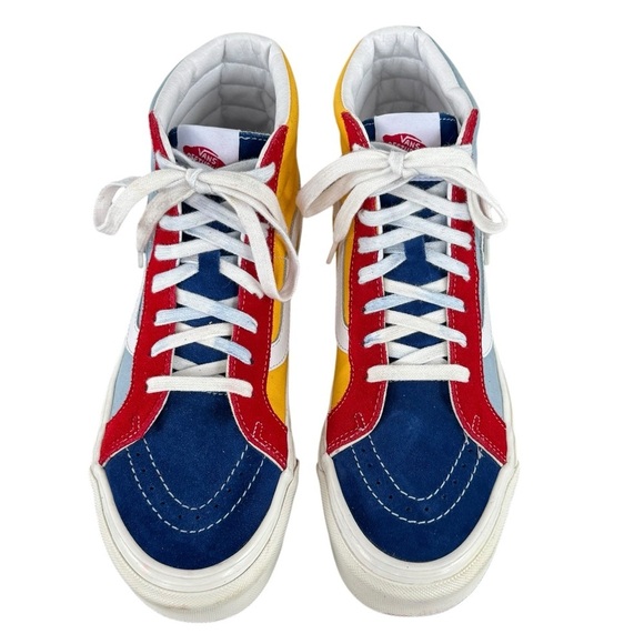 VANS SK8-HI 38 DX Anaheim Factory Skate Shoes Blue Yellow Red | Men 8 Women 9.5 - Picture 3 of 12